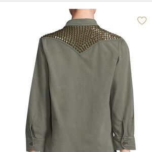 Sand rune Rose studded Army Shirt sz S